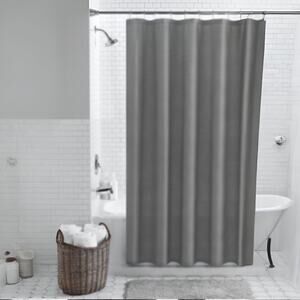 Mainstays Waffle Weave Textured Fabric Shower Curtain